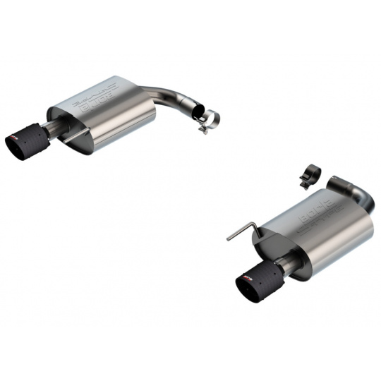 Borla koncový díl Axle-back "S-Type" pro Ford Mustang 2.3l 4Cyl. EcoBoost, automat, RWD, bez aktivního výfuk. ventilu, r.v. 2024-2025, typ koncovek: karbonové