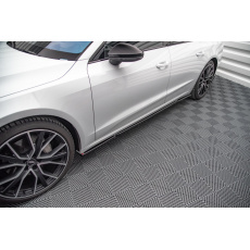 Maxton Design difuzory pod boční prahy pro Audi A7 C8, černý lesklý plast ABS