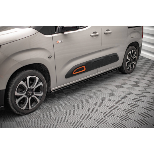 Maxton Design difuzory pod boční prahy pro Citroen Berlingo Mk3, černý lesklý plast ABS