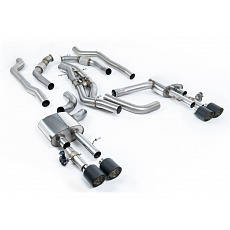 Milltek Sport výfukový systém OPF/GPF Back bez rezonátoru (hlasitější) (Twin 80mm) pro Audi S8 D5 4.0 TFSI V8 Sedan (s OPF/GPF UK/Euro modely) 2020-2024, typ koncovek: JET-115 karbonové