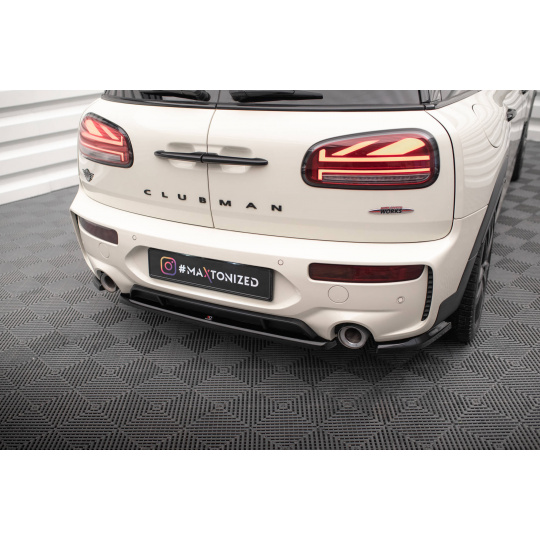 Maxton Design středový spoiler pod zadní nárazník pro Mini Clubman F54 Facelift John Cooper Works, černý lesklý plast ABS