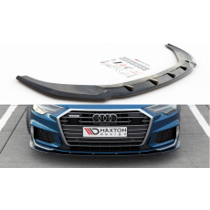 Maxton Design spoiler pod přední nárazník ver.2 pro Audi S6 C8, černý lesklý plast ABS