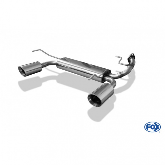 Fox Sportauspuff koncový tlumič výfuku s koncovkou 1x100 Typ 25 na obou stranách pro Suzuki Swift IV 2010- s motorem 1.2