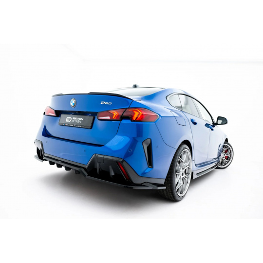 Maxton Design spoiler pod zadní nárazník s žebrováním pro BMW řada 2 Gran Coupe F74, černý lesklý plast ABS