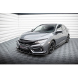 Maxton Design spoiler pod přední nárazník s křidélky pro Honda Civic Mk10 Sport, černý lesklý plast ABS