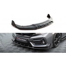 Maxton Design spoiler pod přední nárazník s křidélky pro Honda Civic Mk10 Sport, černý lesklý plast ABS