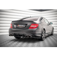 Maxton Design "Street Pro" difuzor zadního nárazníku pro Mercedes třída C W204/AMG-Line, plast ABS bez povrchové úpravy, s červenou linkou, Coupe