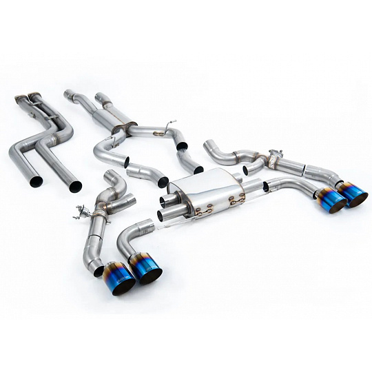 Milltek Sport Downpipe-back (náhrada OPF/GPF) - bez rezonátoru (Louder) pro BMW X3 X3M / X3M Comp (G01) 3.0 (s OPF/GPF S58 - předfacelift) 2019-2024, GT-115 titanově modré koncovky Milltek Sport Downpipe-back (náhrada OPF/GPF) - bez rezonátoru (Louder) pro BMW X3 X3M / X3M Comp (G01) 3.0 (s OPF/GPF S58 - předfacelift) 2019-2024, GT-115 titanově modré koncovky