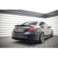 Maxton Design "Street Pro" difuzor zadního nárazníku pro Mercedes třída C W205 Facelift/43 AMG Sedan, plast ABS bez povrchové úpravy