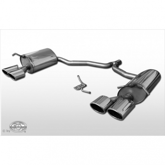 Fox Sportauspuff koncový tlumič výfuku s koncovkou 2x115x85 Typ 32 na obou stranách pro Mercedes třída E C207 2009- s motorem 1.8, 2.2 D