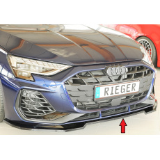 Rieger lipa pod přední nárazník pro Audi A3 GY 5-dvéř. (sportback), 06/24-, plast ABS lakovaný do černé lesklé barvy