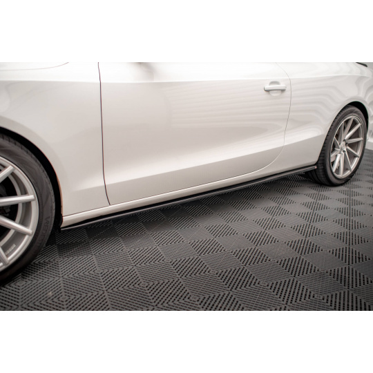 Maxton Design difuzory pod boční prahy ver.2 pro Audi S5 8T, černý lesklý plast ABS, Coupe