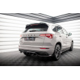 Maxton Design středový spoiler pod zadní nárazník s žebrováním pro Škoda Karoq MK1 Facelift Sportline, černý lesklý plast ABS