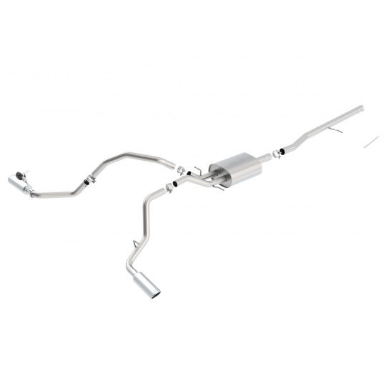 Borla Cat-Back výfukový systém "S-Type" s koncovkami z boku pro GMC Sierra 1500 5,3l EC/SB 78,7", CC/SHB 69,3", WB 143,5", r.v. od 14-18, typ koncovek: chromové