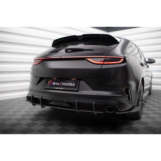 Maxton Design "Street Pro" difuzor zadního nárazníku pro Kia Proceed Mk1 Facelift GT, plast ABS bez povrchové úpravy, s černou a červenou linkou