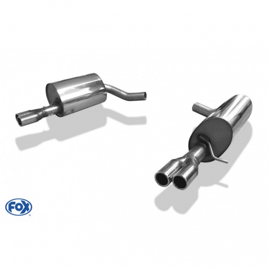 Fox Sportauspuff koncový tlumič výfuku s koncovkou 2x60 Typ 12 na obou stranách pro Jaguar S-Type  s motorem 4.2