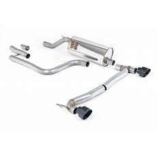 Milltek Sport výfukový systém OPF/GPF Back s rezonátorem pro Ford Fiesta Mk8 1.0T EcoBoost ST-Line 3/5-dvéř. (155ps Hybrid s OPF/GPF) - Maxton kit s dvojitým výstupem 2020-2024, GT-100 černé koncovky