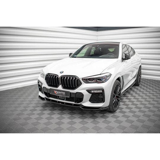 Maxton Design spoiler pod přední nárazník pro BMW X6 G06 /M-Pack, černý lesklý plast ABS