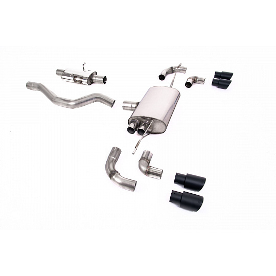 Milltek Sport výfukový systém OPF/GPF Back pro Land rover Defender 90 3.0 I6 P400 (s OPF/GPF a bez OPF/GPF) 2020-2024, GT-90 černé koncovky