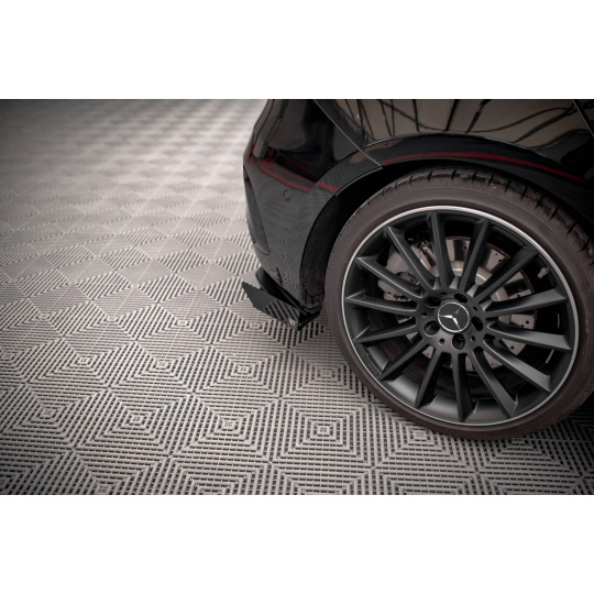 Maxton Design křidélka bočních difuzorů zad. nárazníku pro Mercedes třída A W177 A35 AMG Aero, černý lesklý plast ABS, hatchback
