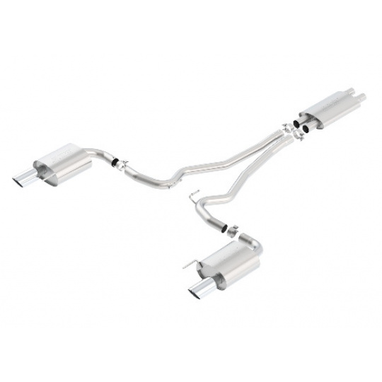 Borla Cat-Back výfukový systém "Touring" pro Ford Mustang GT/GT Convertible 5,0l RWD, 2-dvéř., r.v. od 15-17, typ koncovek: chromové