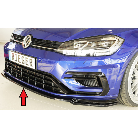 Rieger lipa pod přední nárazník pouze pro R / R-Line pro Volkswagen Golf 7 R, R-Line 3-dvéř., 5-dvéř. po faceliftu, 02/17-, plast ABS lakovaný do černé lesklé barvy