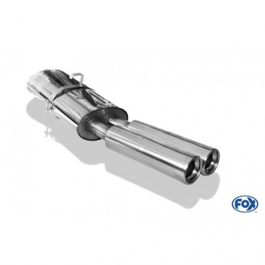 Fox Sportauspuff koncový tlumič výfuku s koncovkou 2x80 Typ 13 pro Opel Astra F s motorem 1.4, 1.5 D, 1.6, 1.6 D, 1.8, 2.0, typ F notchback s 1bod. uch. tl.