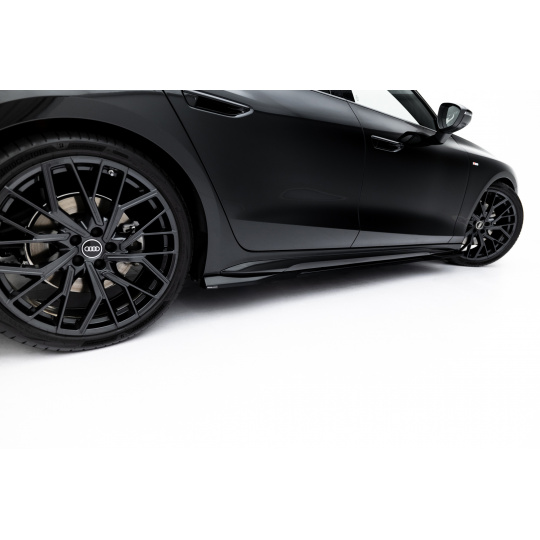 Maxton Design difuzory pod boční prahy pro Audi A6 C9, černý lesklý plast ABS, Avant S-Line / Sedan S-Line