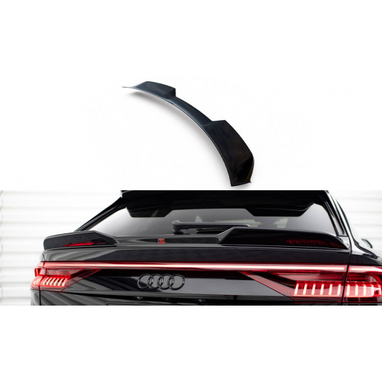 Maxton Design spodní prodloužení spoileru 3d pro Audi RSQ8 Mk1, černý lesklý plast ABS