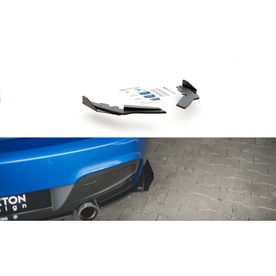 Maxton Design "Racing durability" difuzory pod zad. nárazník s křidélky pro BMW řada 1 F20 M135I, plast ABS bez povrchové úpravy
