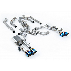 Milltek Sport výfukový systém cat-back bez rezonátoru (hlasitější) Twin 80mm pro Audi S8 D5 4.0 TFSI V8 Sedan (bez OPF/GPF US/ROW) 2020-2024, typ koncovek: GT-115 titanové modré