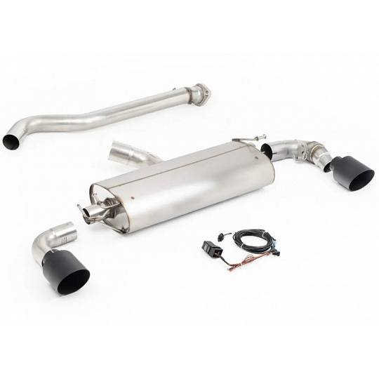 Milltek Sport výfukový systém OPF/GPF-Back s průchozí náhradou středového tlumiče a zadním tlumičem s klapkami pro Toyota Yaris Gen2 GR/GR Circuit Pack 1.6T (s OPF/GPF) 2024-, typ koncovek: GT-115 černé
