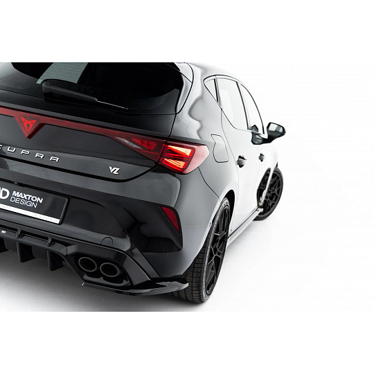 Maxton Design boční difuzory pod zadní nárazník ver.2 pro Cupra Leon Mk1 Facelift, černý lesklý plast ABS