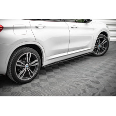 Maxton Design difuzory pod boční prahy pro BMW X1 F48 /M-Pack, černý lesklý plast ABS