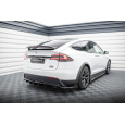 Maxton Design středový spoiler pod zadní nárazník s žebrováním pro Tesla Model X Mk1 Facelift, černý lesklý plast ABS