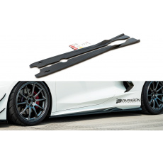 Maxton Design difuzory pod boční prahy pro Chevrolet Corvette C8, Carbon-Look
