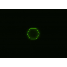 Kompletní LED hexagonové svítidlo zelené, rozměr: 1 element 97 x 84 cm