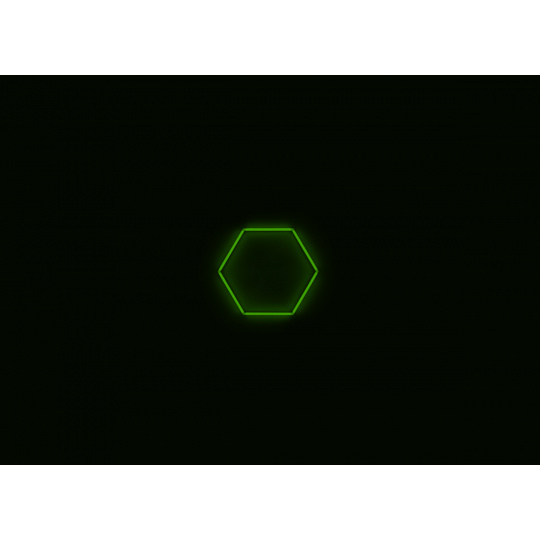 Kompletní LED hexagonové svítidlo zelené, rozměr: 1 element 97 x 84 cm