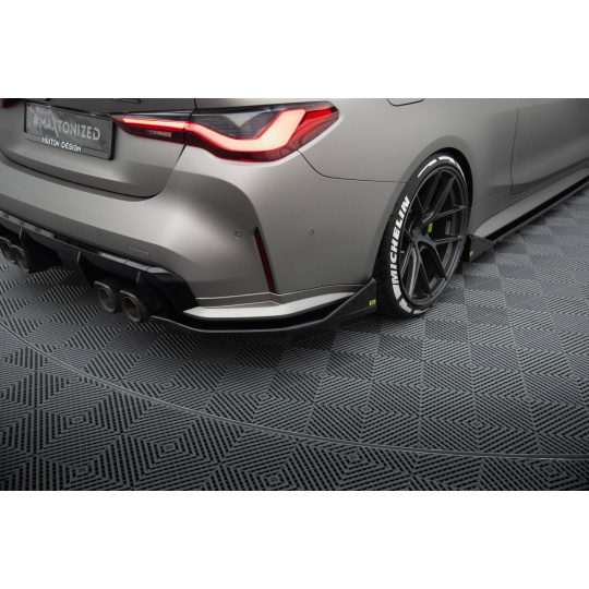 Maxton Design boční difuzory pod zadní nárazník v.3 csl look pro BMW M4 G82, černý lesklý plast ABS
