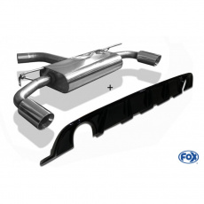 Fox Sportauspuff koncový tlumič výfuku s koncovkou 1x100 Typ 25 na obou stranách pro Volkswagen Golf VII 2017- s motorem 1.0 (DKRF), 1.5, s pevnou ZN, vč. Rieger diff. (černý lesklý)