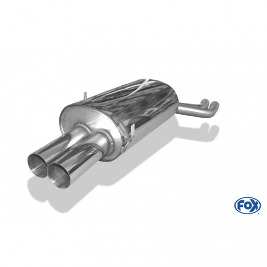 Fox Sportauspuff koncový tlumič výfuku s koncovkou 2x76 Typ 10 pro BMW řada 3 E46 s motorem 2.0, 2.2, 2.5, 2.8, 3.0