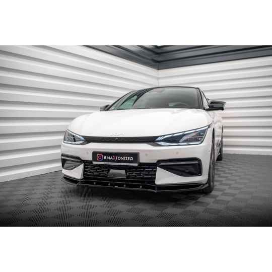 Maxton Design spoiler pod přední nárazník ver.2 pro Kia EV6 Mk1 GT-Line, černý lesklý plast ABS