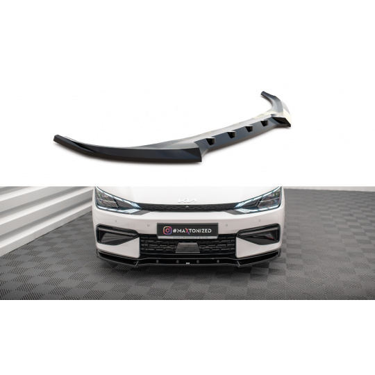 Maxton Design spoiler pod přední nárazník ver.2 pro Kia EV6 Mk1 GT-Line, černý lesklý plast ABS