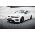 Maxton Design spoiler pod přední nárazník v.5 s křidélky pro Volkswagen Golf R Mk7, černý lesklý plast ABS
