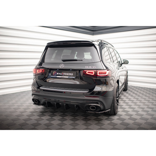Maxton Design vložka zadního nárazníku pro Mercedes GLB X247 GLB 35 AMG, černý lesklý plast ABS