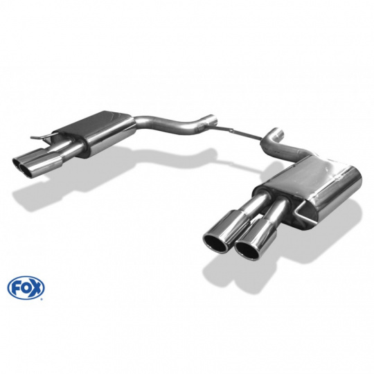 Fox Sportauspuff s koncovkou 2x88x74 typ 32 na obou stranách (S8 look) pro Audi A8 4E s motorem 3.7, 4.2