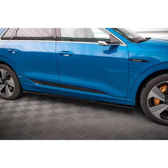 Maxton Design difuzory pod boční prahy pro Audi E-Tron Standard, černý lesklý plast ABS