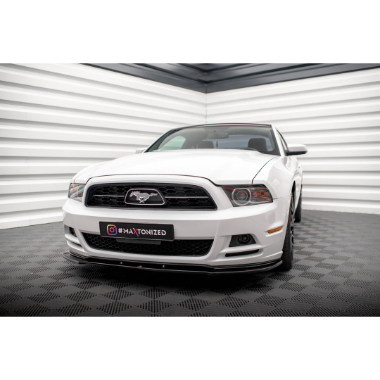 Maxton Design spoiler pod přední nárazník pro Ford Mustang Mk5 Facelift, černý lesklý plast ABS