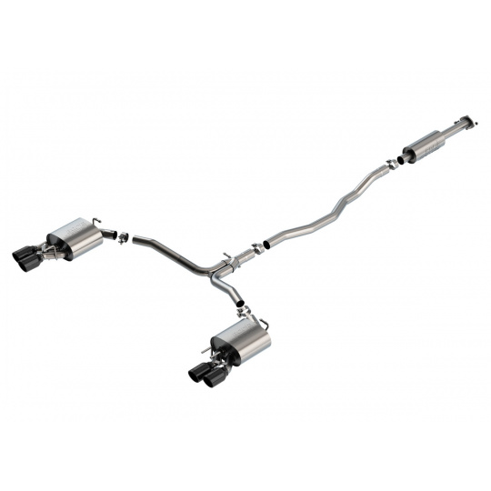 Borla Cat-Back výfukový systém "S-Type" pro Toyota Camry XSE 3,5l V6, s automat. převodovkou, FWD, 4-dvéř., r.v. 2018-2020, typ koncovek: černé