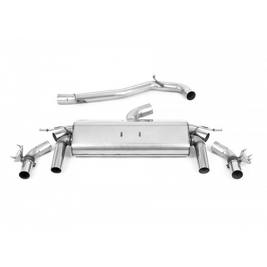 Milltek Sport výfukový systém cat-back GPF Back - bez rezonátoru (hlasitější) pro Volkswagen T-roc R 2.0TSI 300ps (MQB EVO modely s OPF/GPF) 2023-2024, typ koncovek: JET-100 karbonové